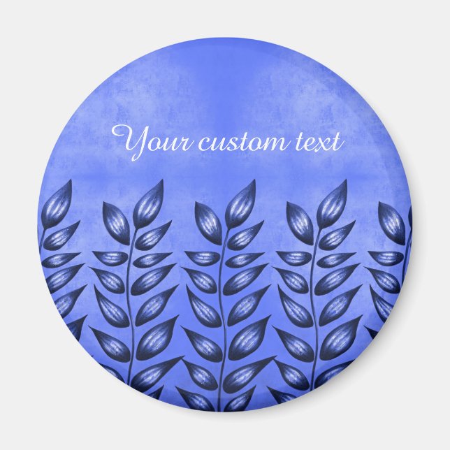 Íman Planta elegante de texto personalizado com tonalid (Frente)