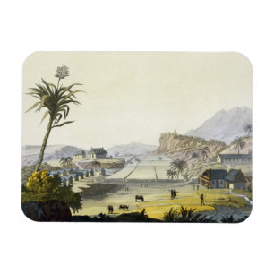 Íman Plantação do açúcar, Antilhas (gravura da cor)