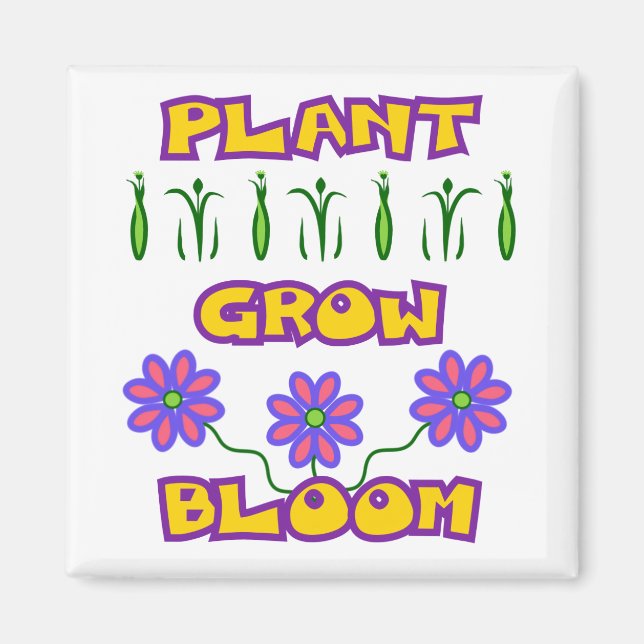 Íman Plantas Cultivam Bloom Citando Flores Rosa Texto A (Frente)