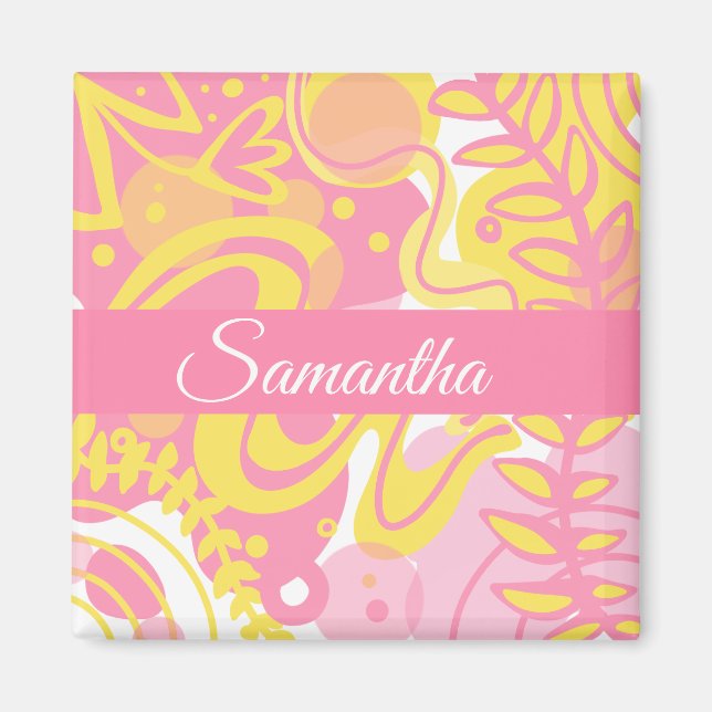 Íman Plantas de espiral amarelas (Frente)