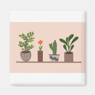 Íman Plantas Plantam Potes Fundo Flor Folhas de Sangue