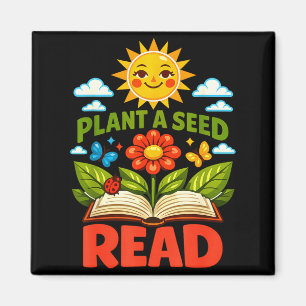 Íman Plante uma semente ler leitor livro biblioteca mãe
