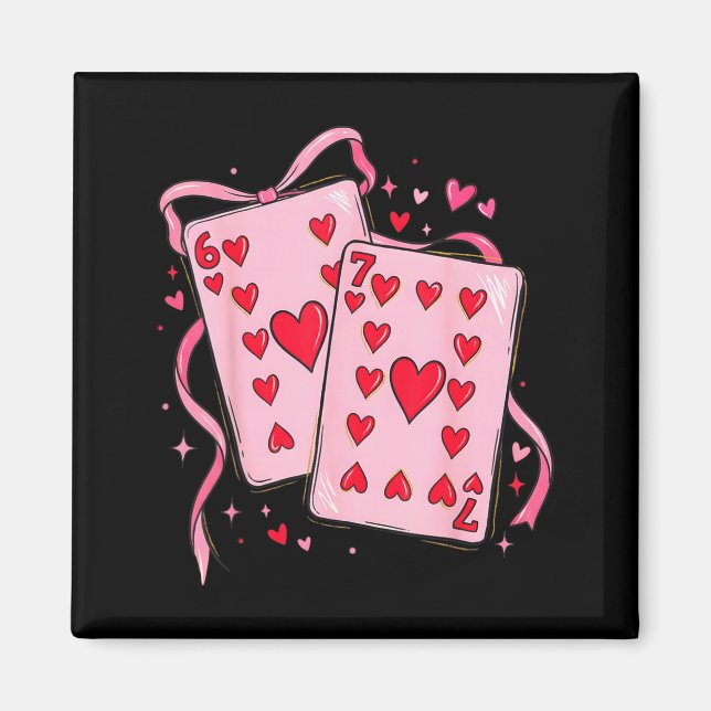 Íman Playing Cards Valentine 6 7 67 Six Seven Valentine (Frente)