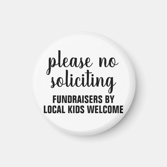 Íman please no soliciting fundraisers by local kids (Frente)
