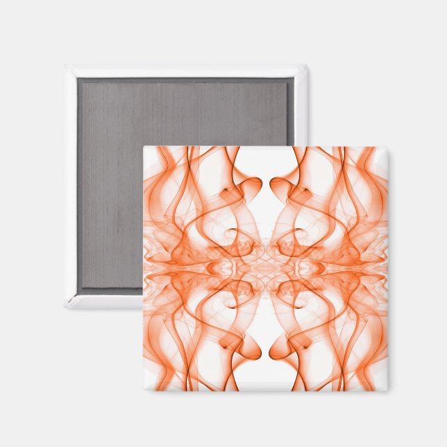 Íman Plumas de Fumaça Laranja sobre branco (Front/Back)