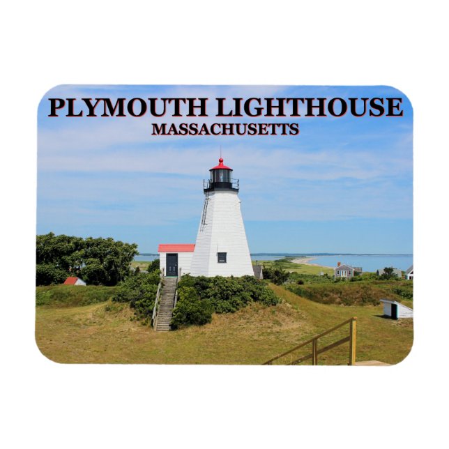 Íman Plymouth Lighthouse, "The Gurnet" Massachusetts (Horizontal)