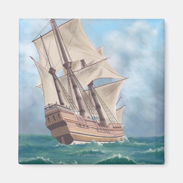 Íman Plymouth, MassachusettsView do Mayflower (Frente)