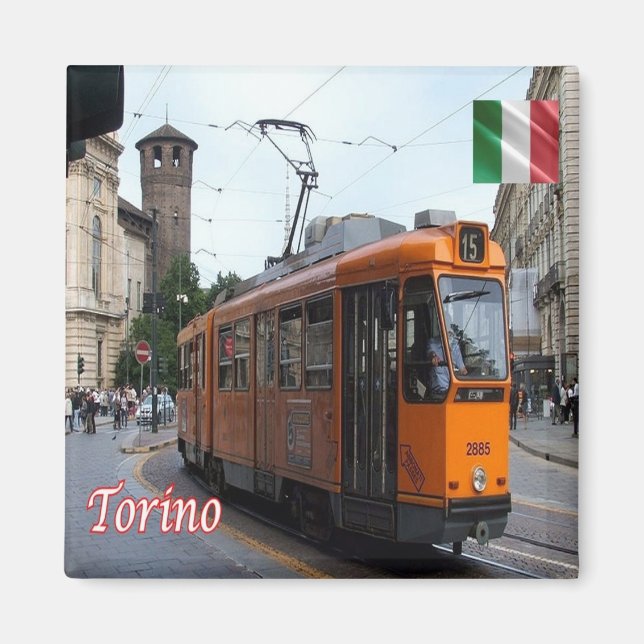 Íman PMT006 TURIN - Tram - Piemonte - Itália - Cordilhe (Frente)