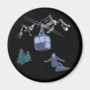 Íman Pó para o estância de esqui do Pessoas Snowboarder
