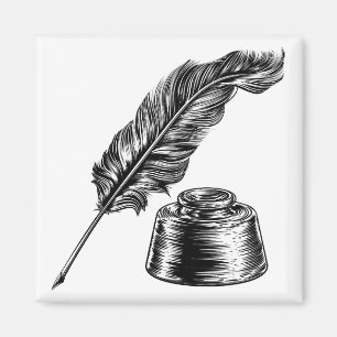 Íman Poço da caneta e da tinta da pena de Quill