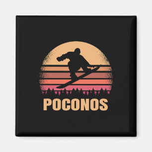 Íman Poconos Pennsylvania Snowboard Outdoor Vintage