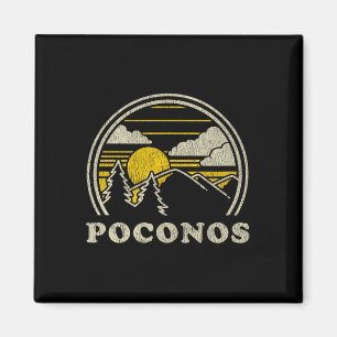Íman Poconos Pensilvânia Pa Camiseta Vintage Caminhada