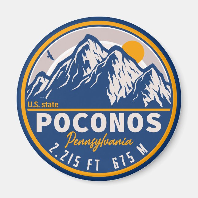 Íman Poconos Retro Pensilvânia Mounties (Frente)