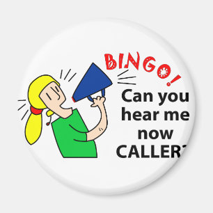 Íman Pode você ouvir-me agora chamador do bingo?