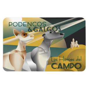 Íman Podenco e Galgo Vintage Art Deco Style