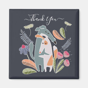 Íman Podenco personalizado e Marinho Galgo Dog Hugs azu