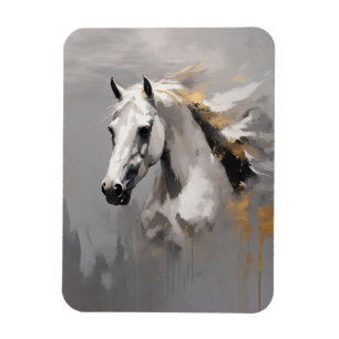 Íman Poderoso Efeito de Óleo de Cavalo Branco Retrato