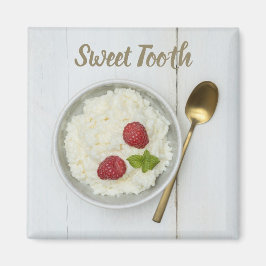 Íman Podim de arroz doce com framboesas sobremesa