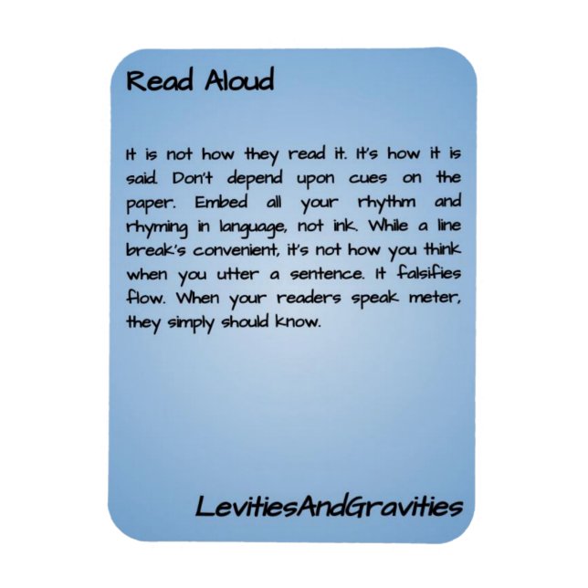 Íman Poem Kitchen Magnet - Leitura em voz alta (Vertical)