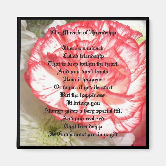 Íman Poema de Amizade Inspiradora (Frente)