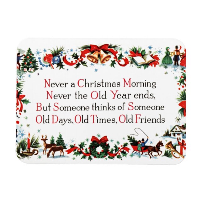 Íman Poema de Natal Vintage (Horizontal)