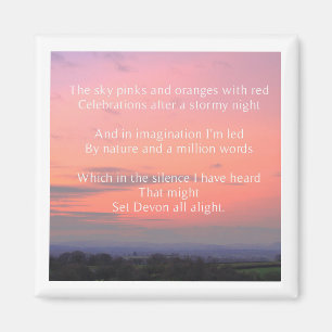 Íman poema imã de geladeira "Devon A Light"