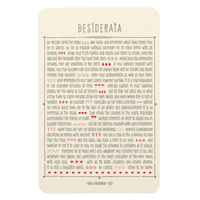 Íman Poema Inspiracional Desiderata (Vertical)