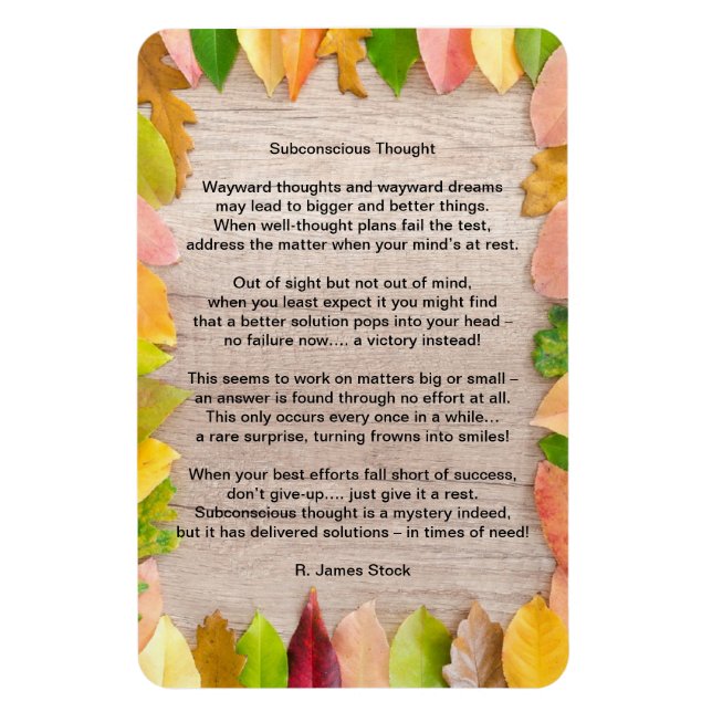 Íman Poema "Pensamento subconsciente" no ímã flexível 4 (Vertical)