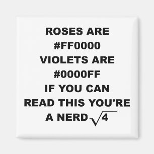 Íman Poesia Nerd Geek Divertida Ímã de Geladeira As Ros