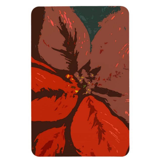 Íman Poinsettia Design tradicional (Vertical)