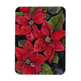 Íman Poinsettia Vibrante Em Aquarela