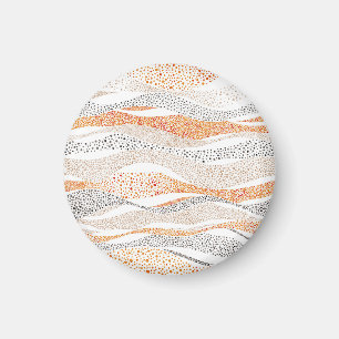 Íman Pointilismo Wavy Polka: Têxtil de Doodle Cute