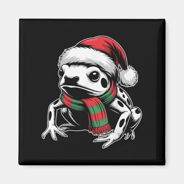 Íman Poison Dart Sapo Xmas Santa Hat Scarf Christmas Co (Frente)