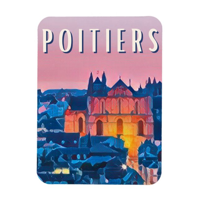 Íman Poitiers Photo Vintage (Vertical)