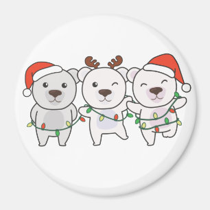 Íman Polar Bear Animais de Natal Bonitos