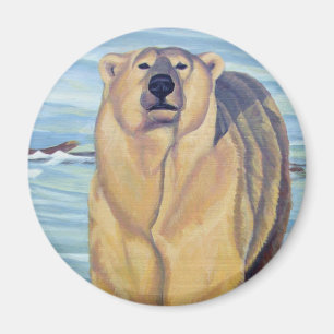Íman Polar Bear Art Fridge Magent Wildlife Art Gifes