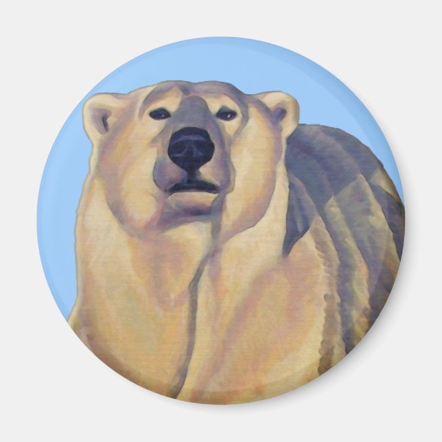 Íman Polar Bear Art Fridge Magent Wildlife Art Gifes (Frente)