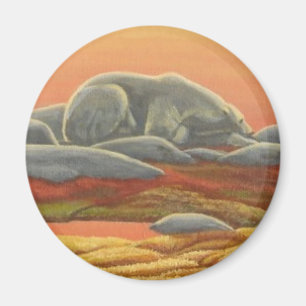 Íman Polar Bear Art Fridge Magent Wildlife Art Gifes