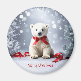 Íman Polar Bear Christmas Holiday Magnet