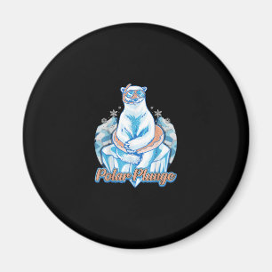 Íman Polar Plunge Ice Jump Engraçado Urso Polar Engra
