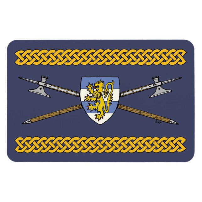 Íman Poleaxes e blindagem medievais (Horizontal)