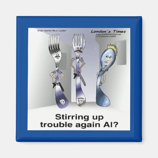 Íman Polícia de Silverware Engraçado do Rick London (Frente)