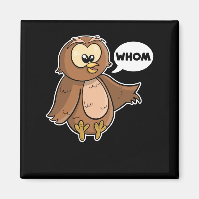 Íman Polícia Gramática Engraçada Coruja Quem Professora (Frente)