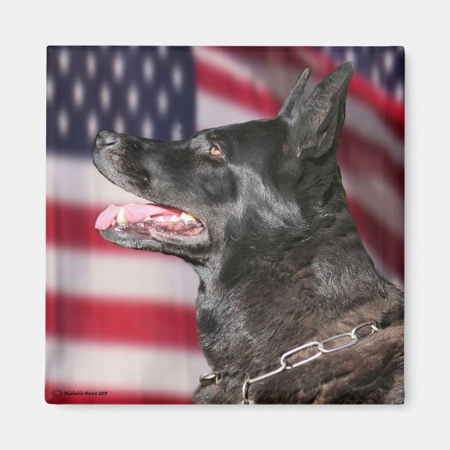 Íman Polícia Patriótica Magneta de Cachorro K9 (Frente)