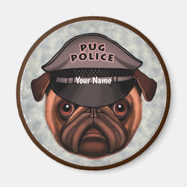 Íman Polícia Pug (Frente)