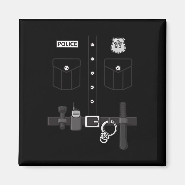 Íman Polícia Uniforme Crianças de Halloween 1 (Frente)