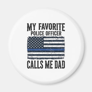 Íman Policial Pai Thin Blue Line Vintage Vetor D