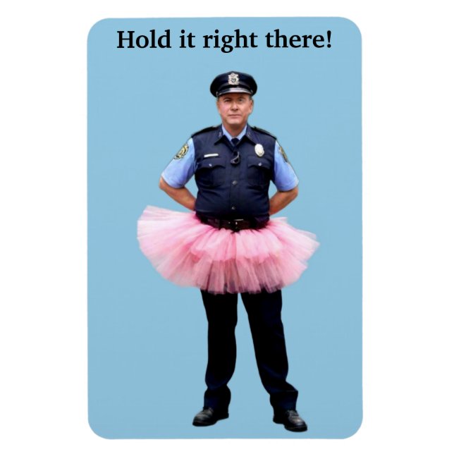 Íman Policial Vestindo um Tutu Magnet (Vertical)