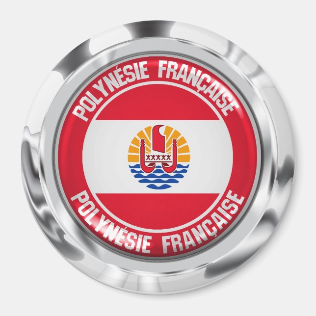 Íman Polinésia Francesa Redonda Emblem (Frente)