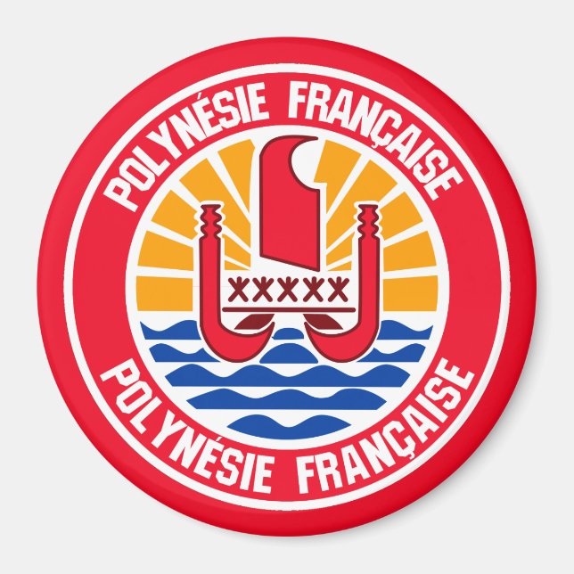 Íman Polinésia Francesa Round Emblem (Frente)